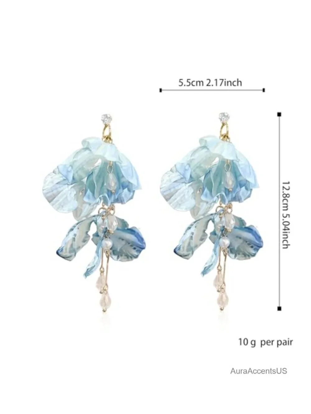Bohemian Floral Dangle Earrings, Long Tassel Drop Earrings, Layered Petal